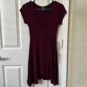 TMG New York, wine red wrapped dress, never worn, size small